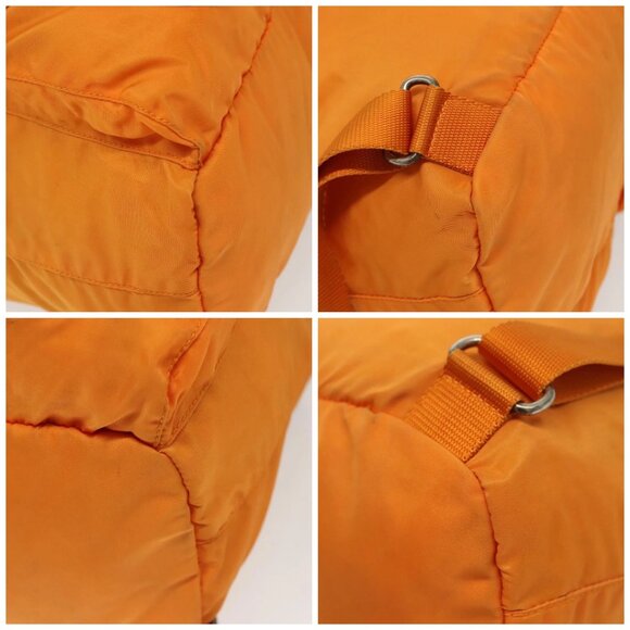 PRADA Backpack Nylon Orange Silver Auth 140110 - Picture 14 of 16